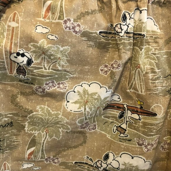 Peanuts Reyn Spooner M Shorts Snoopy Surfing Pockets Elastic Waist - Picture 2 of 8